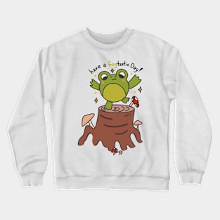 Cute frogtastic frog day design Crewneck Sweatshirt